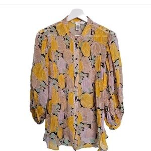 DVF silk “Ortega” Balloon Sleeve Blouse